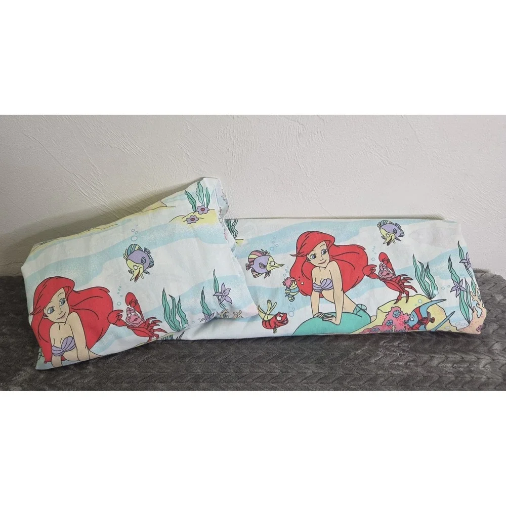 1990s VTG Disney The Little Mermaid Ariel Twin Bedding Top & Fitted Bed Sheets